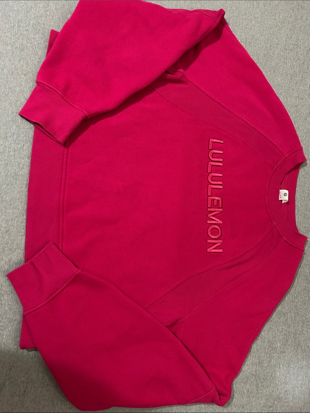 lululemon athletica Bright Hot Pink Embroidered Logo Crewneck Sweater
